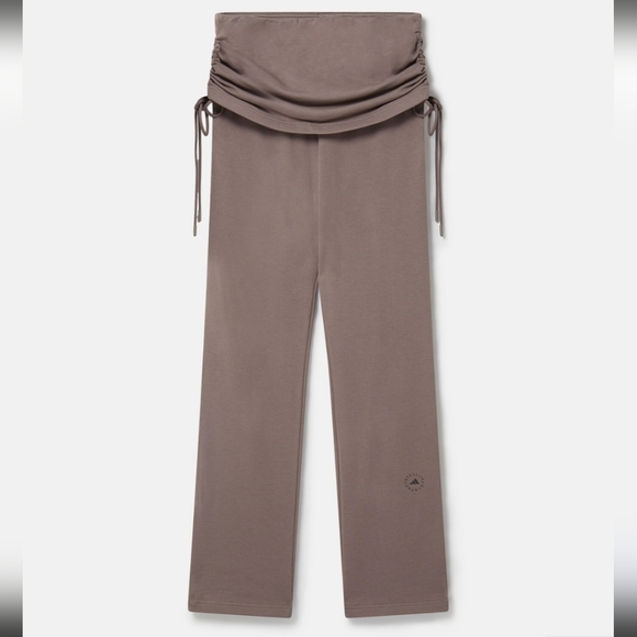 Stella McCartney (Adidas) Roll Top Pants Size Medium Dark Mushroom Taupe - Picture 4 of 14